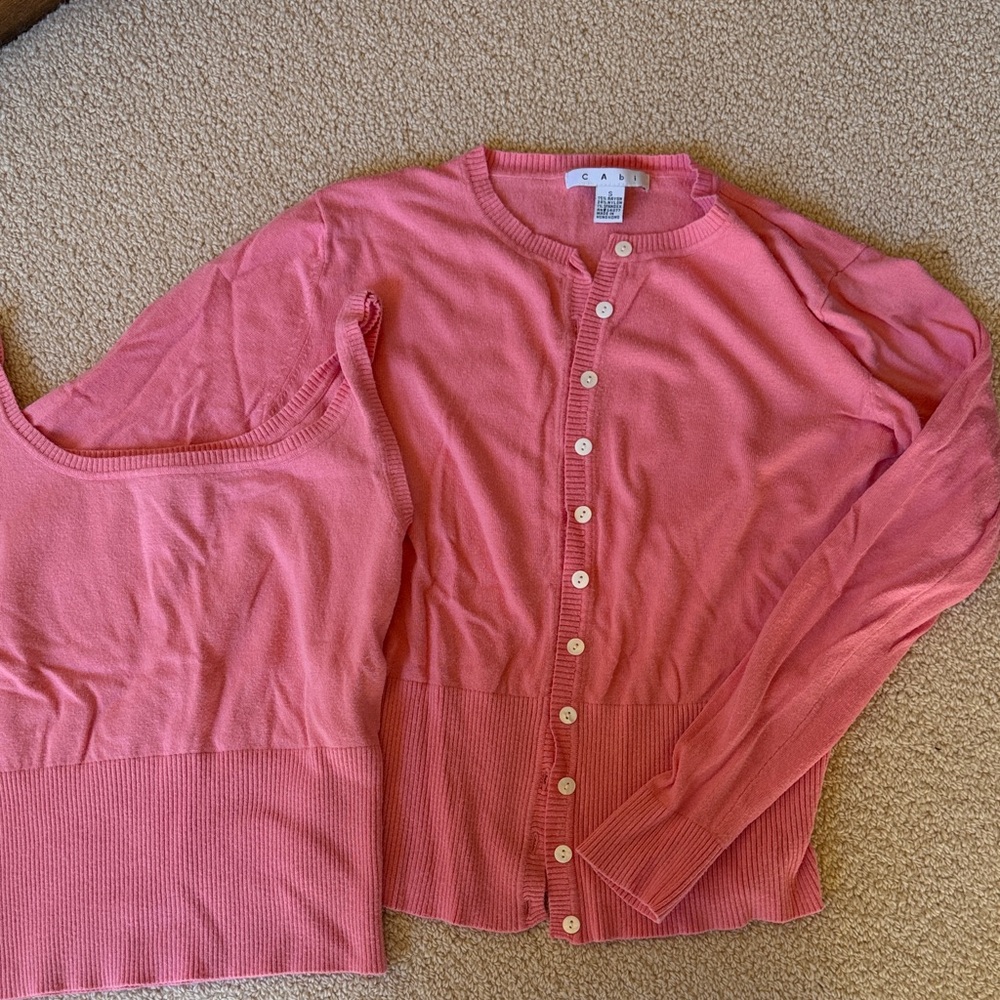 CAbi Coral Cardigan with Button Detail